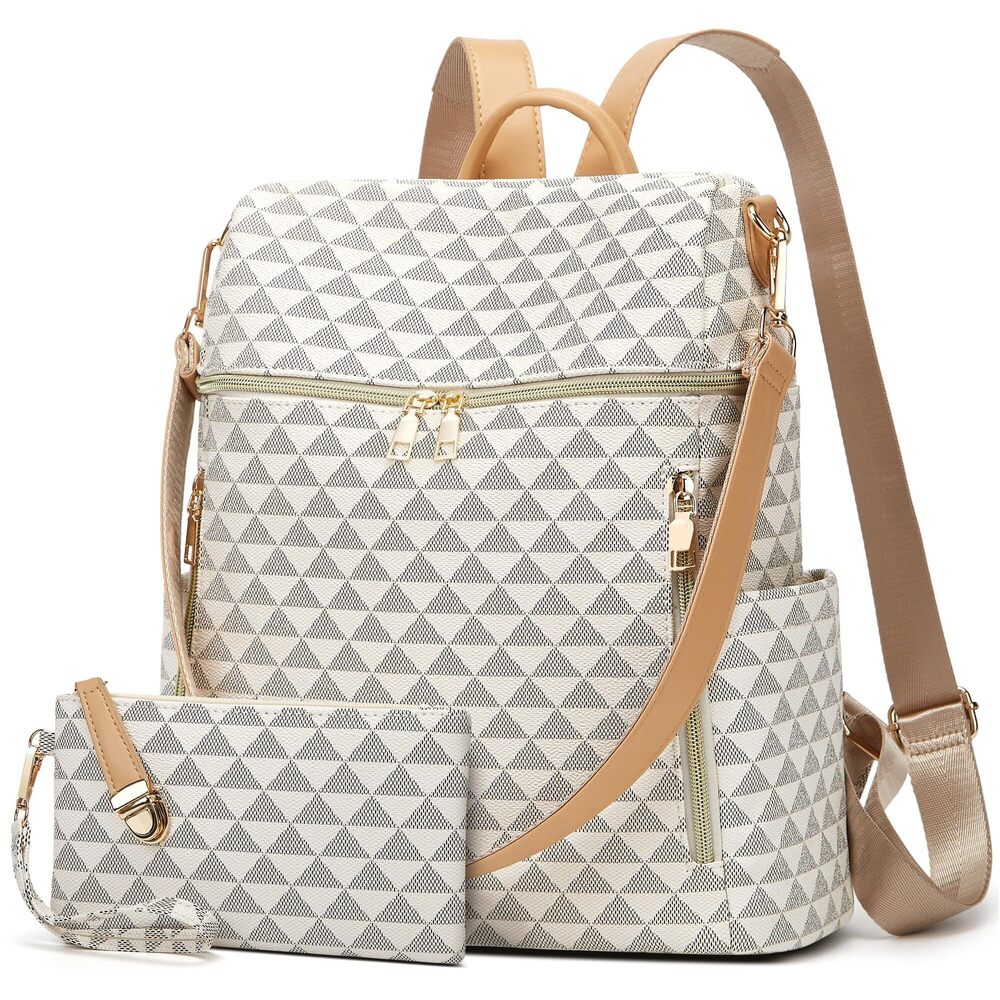 8516 Backpack Purse PU Leather Travel Satchel Handbag Convertible Design
